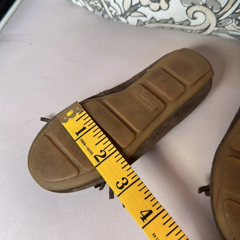 Stride Rite Keller Toddler Girls 9M Brown Suede Moccasins Pink Beaded Fringe